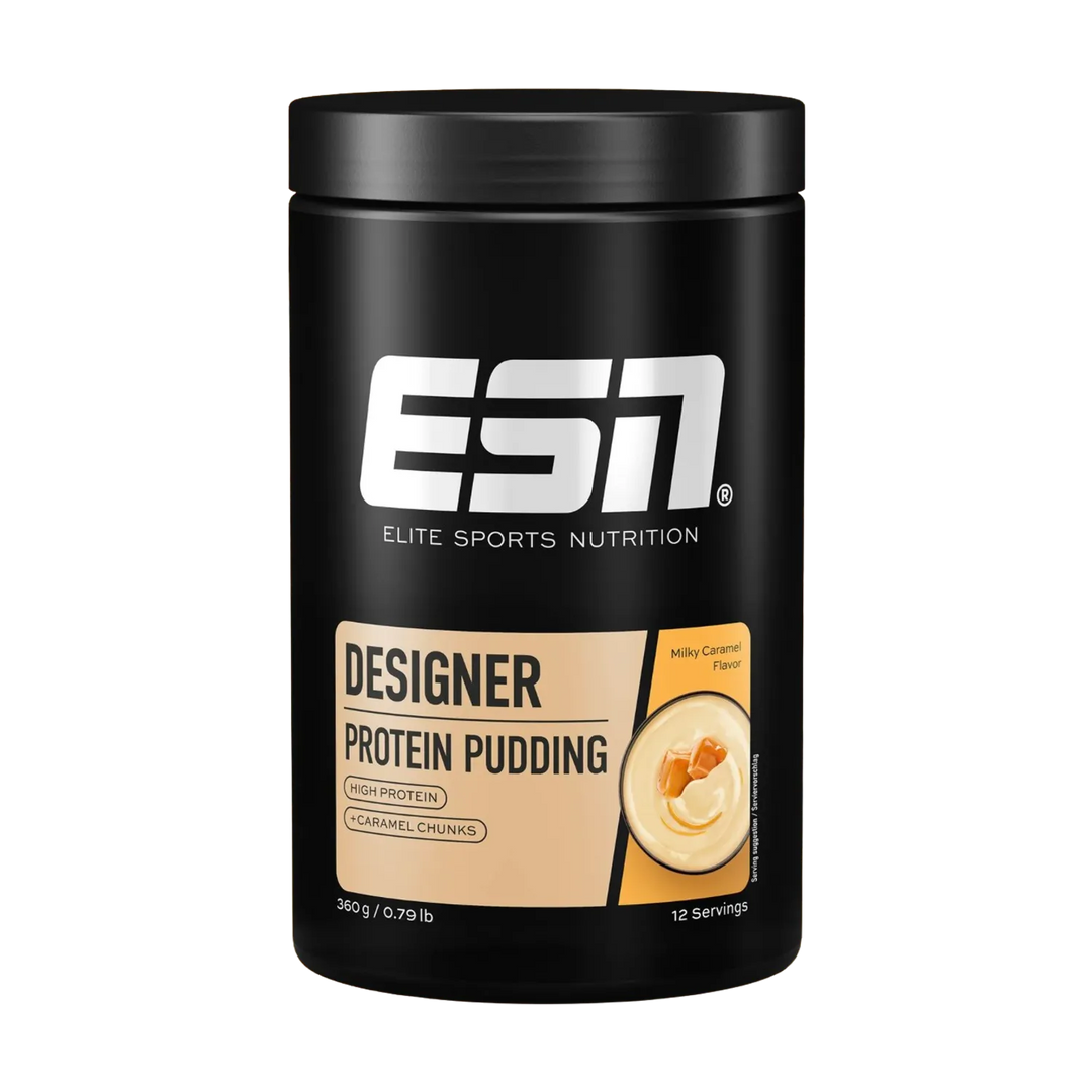 Indulge in the creamy and rich ESN Designer High Protein Pudding, a 360g treat perfect for satisfying your sweet cravings while boosting your protein intake