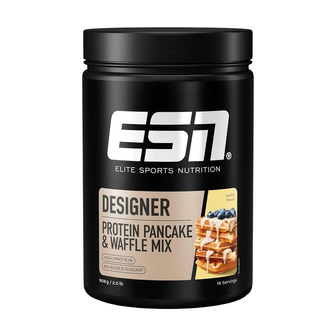 Delicious and nutritious ESN Designer Protein Pancake & Waffle Mix in 908g packaging