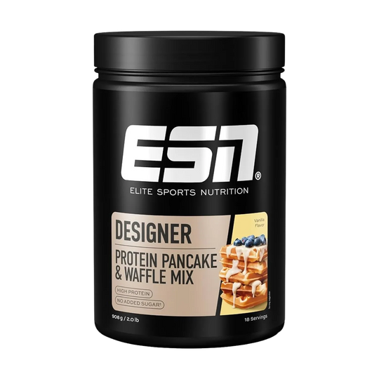 Delicious and nutritious ESN Designer Protein Pancake & Waffle Mix in 908g packaging