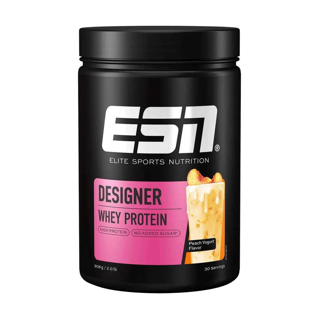  ESN Designer Whey Protein 908g - Side view of the product container showing nutritional information 