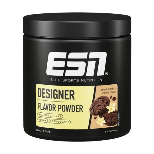  ESN Flavn' Tasty 250g - Side view of the product packaging with nutritional information and ingredients list