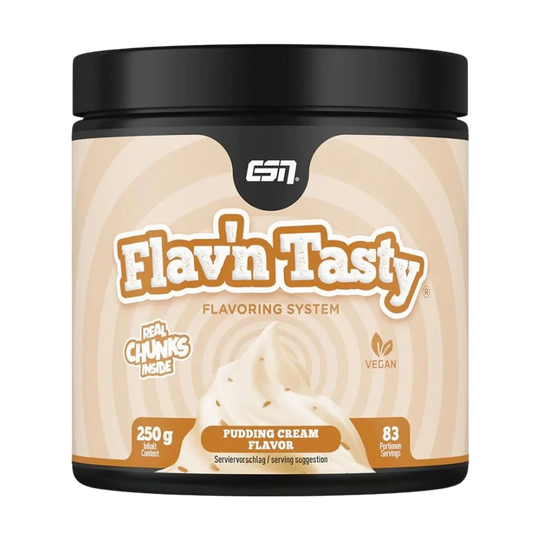 A 250g pack of ESN Flavn' Tasty, a delicious and flavorful product