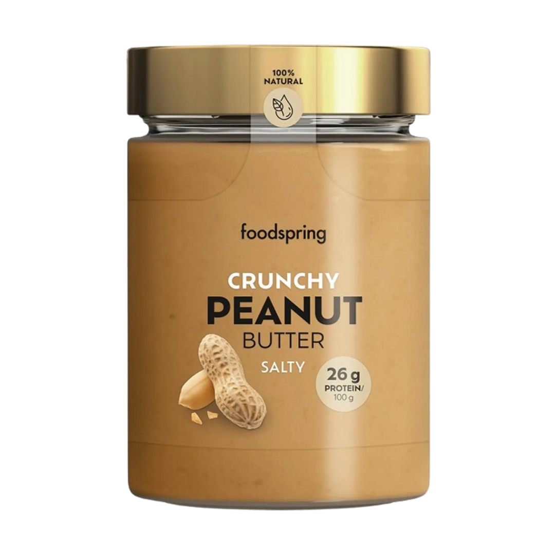 Organic Foodspring Peanut Butter in a 300g jar, made with natural ingredients