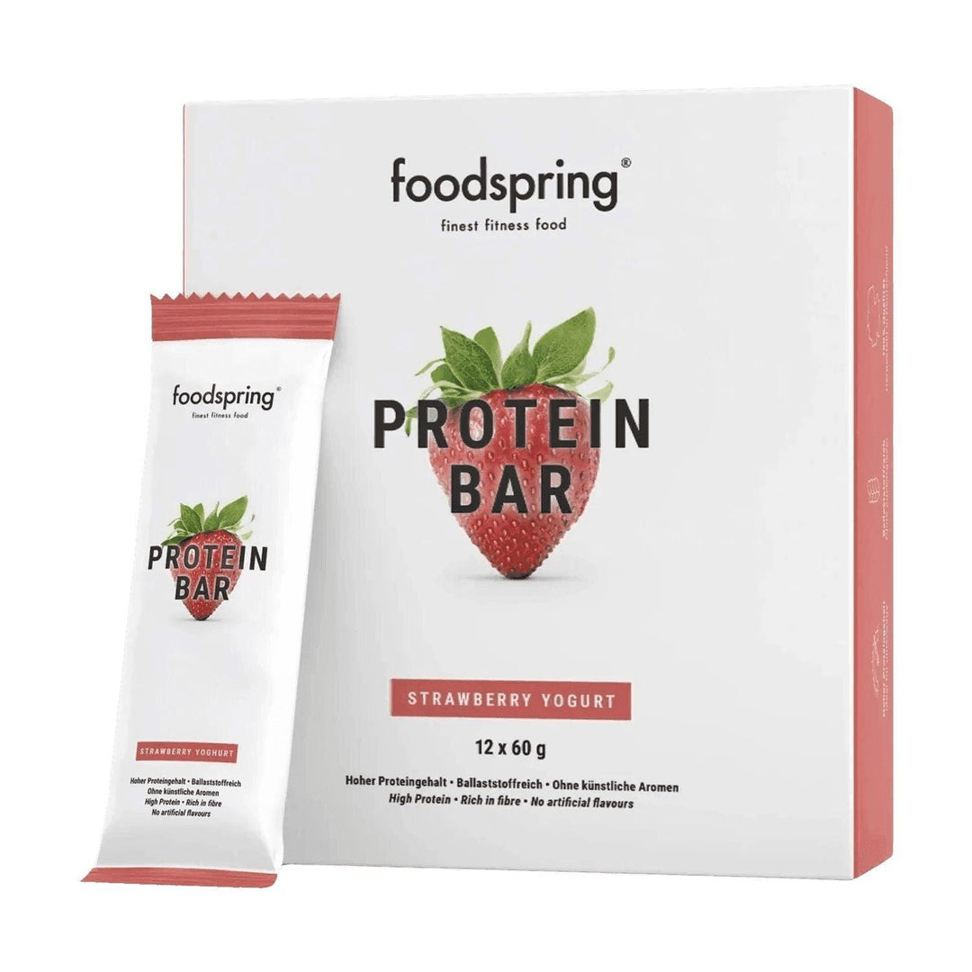 Foodspring Protein Bar | 60g - 12x60g / Strawberry Yoghurt - fitgrade.ch