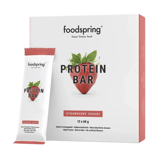 Foodspring Protein Bar | 60g - 12x60g / Strawberry Yoghurt - fitgrade.ch
