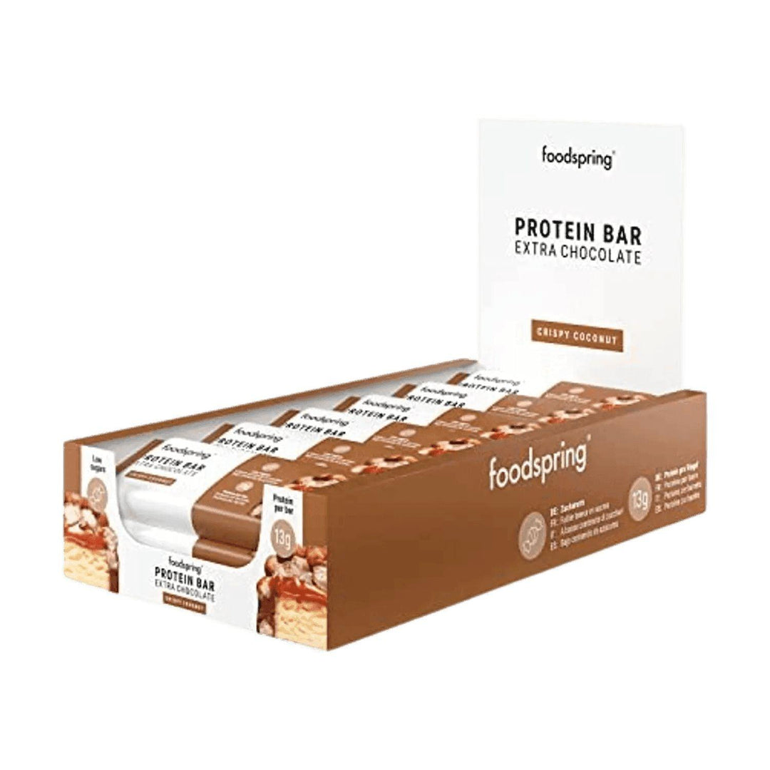 Foodspring Protein Bar Extra Chocolate | 45g - 12x45g / Crunchy Peanut - fitgrade.ch