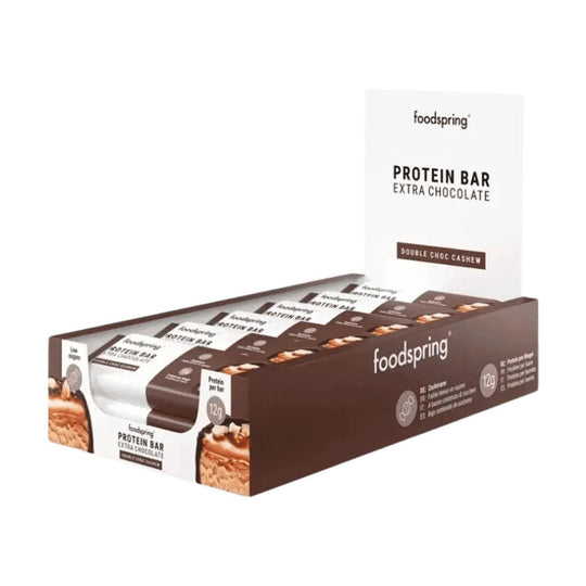 Foodspring Protein Bar Extra Chocolate | 45g - 12x45g / Double Chocolate - fitgrade.ch