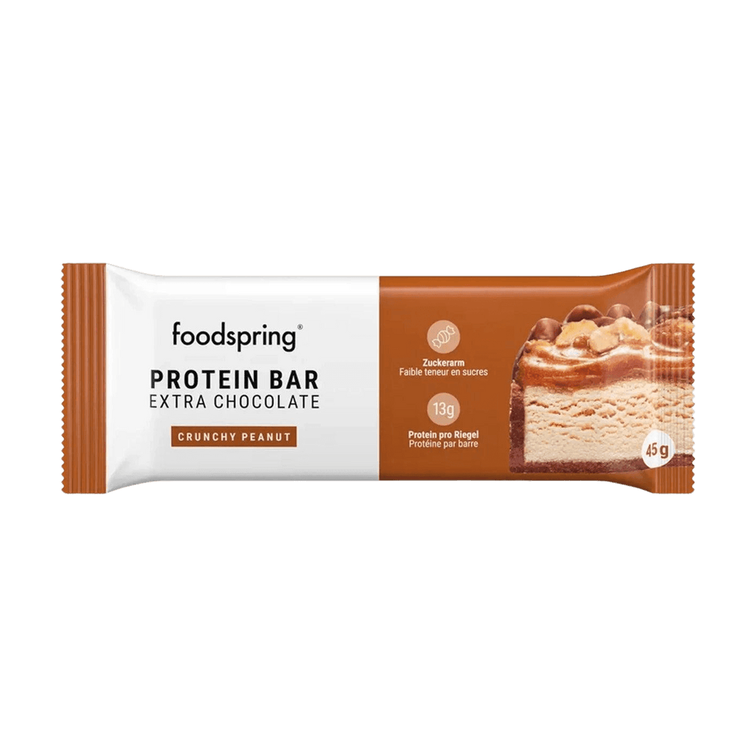 Foodspring Protein Bar Extra Chocolate | 45g - 45g / Crunchy Peanut - fitgrade.ch