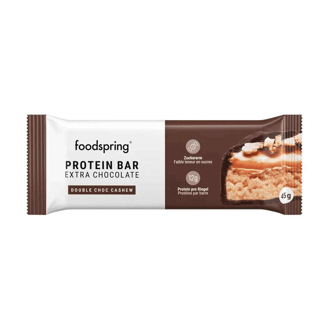 Foodspring Protein Bar Extra Chocolate | 45g - 45g / Double Chocolate - fitgrade.ch