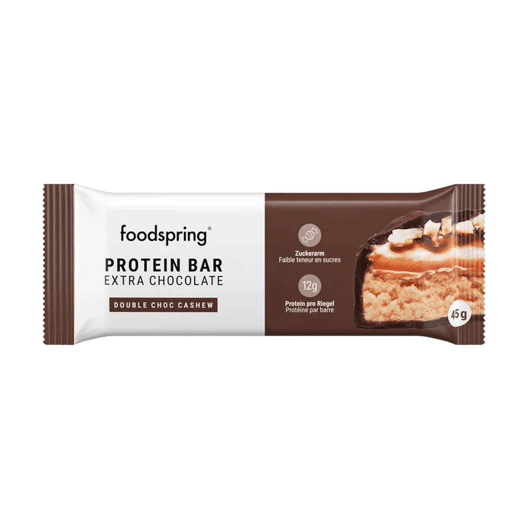 Foodspring Protein Bar Extra Chocolate | 45g - 45g / Double Chocolate - fitgrade.ch