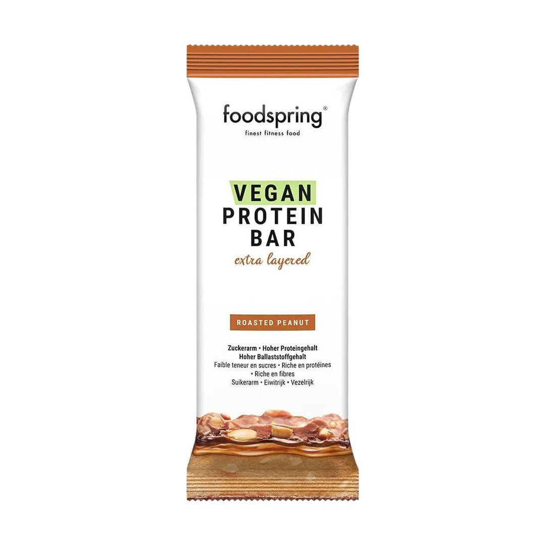 Foodspring Vegan Protein Bar Extra Chocolate | 45g - 45g / Roasted Peanut - fitgrade.ch