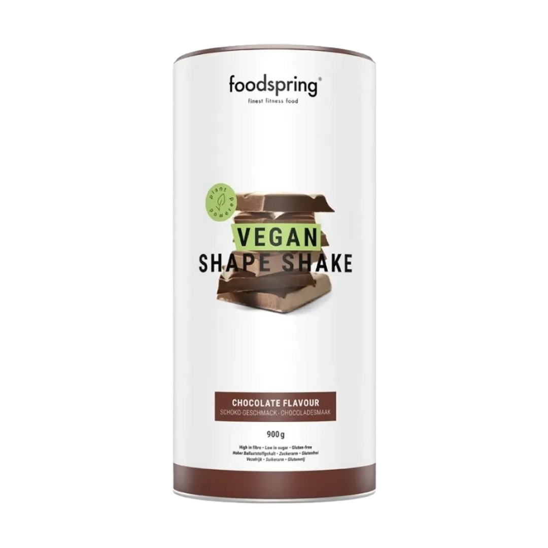  900g tub of Foodspring Vegan Shape Shake 20, high-quality vegan protein blend for fitness and wellness