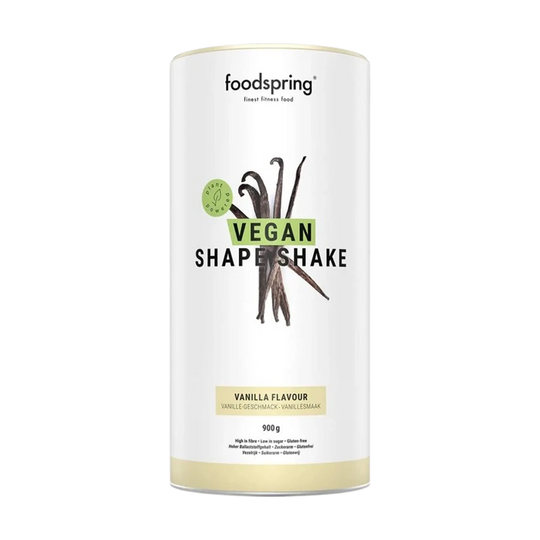 Foodspring Vegan Shape Shake 20 900g in Chocolate Flavor, plant-based protein shake for weight management and muscle recovery 