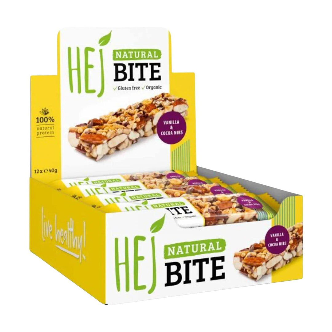 HEJ Natural Bite (Bio) - 12 x 40g / Vanilla & Cocoa Nibs - fitgrade.ch