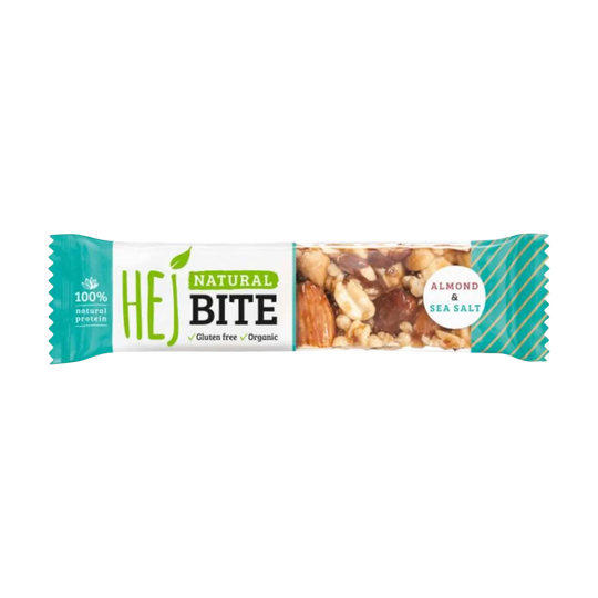 Eco-friendly and sustainable HEJ Natural Bite (Bio) snack bar packaging