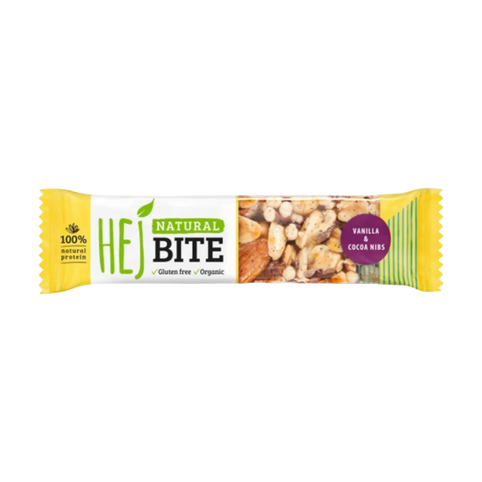 Healthy and satisfying HEJ Natural Bite (Bio) snack bar made with organic ingredients