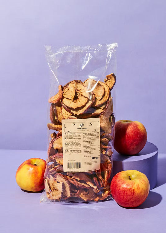 KoRo Apfelchips Deutscher Elstar 250g - crispy, natural apple chips made from German Elstar apples