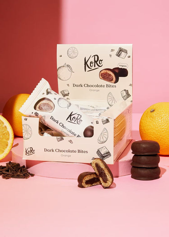 KoRo Bio Dark Chocolate Bites weighing 40g, made from high-quality organic ingredients