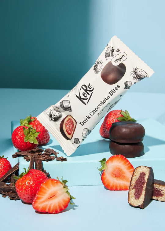 Organic, delicious KoRo Bio dark chocolate bites in a convenient 40g size