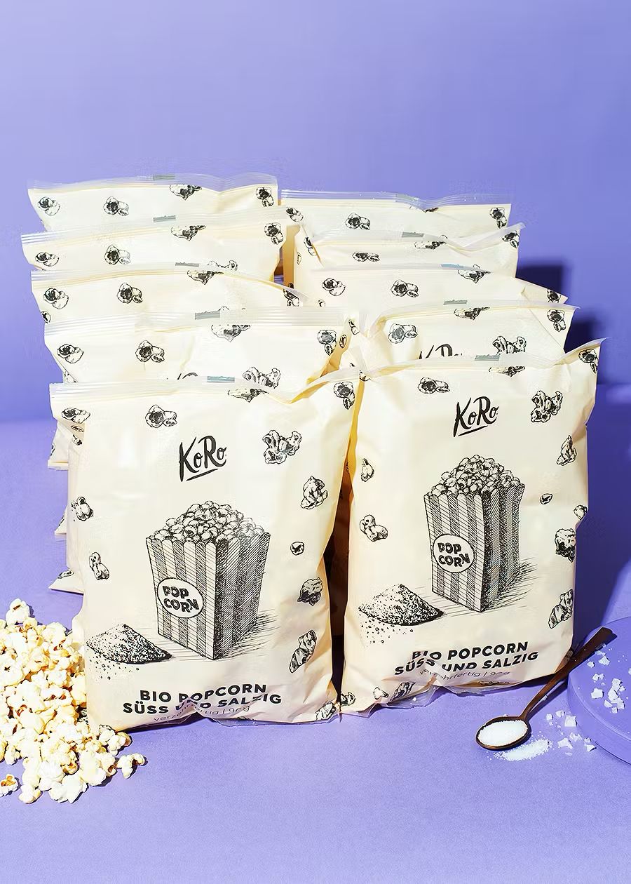 Organic sweet and salty popcorn by KoRo, 90g, perfect for a tasty and satisfying snack