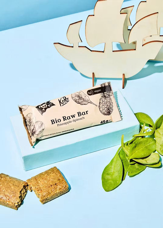 Individually wrapped KoRo Bio Raw Bar ready to enjoy anytime