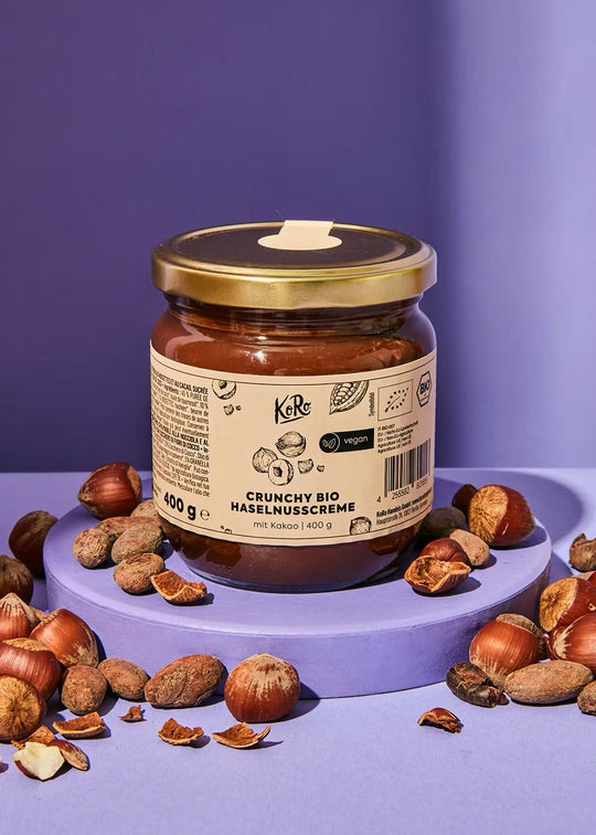 Delicious organic hazelnut spread with cocoa, 400g jar, KoRo brand