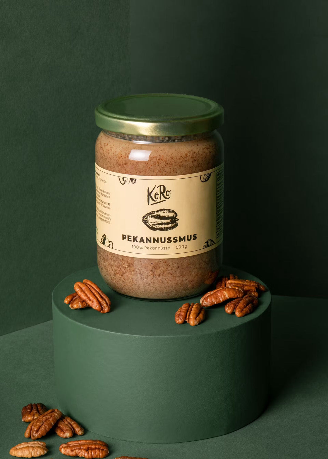 KoRo Pekannussmus 500g jar of creamy, all-natural pecan nut butter