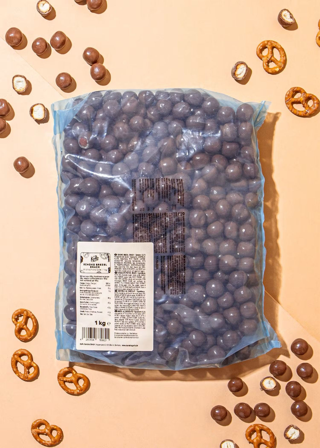 Delicious 1kg KoRo Schoko Brezel Snack, a chocolate-covered pretzel treat