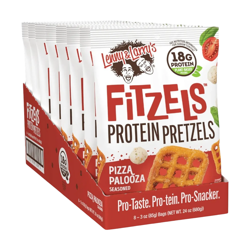 Crunchy and savory Lenny & Larry's Fitzels Protein Pretzels, 85g bag