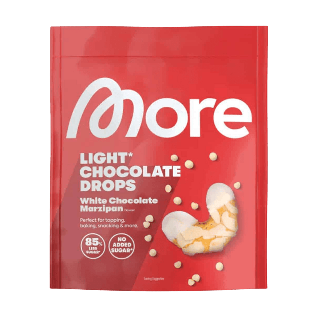 More Nutrition Light Chocolate Drops - White Chocolate Marzipan | 250g - White Chocolate Marzipan - fitgrade.ch