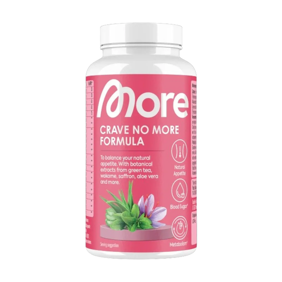 More Nutrition Crave No More 60 Caps bottle with natural ingredients for craving control and appetite suppression