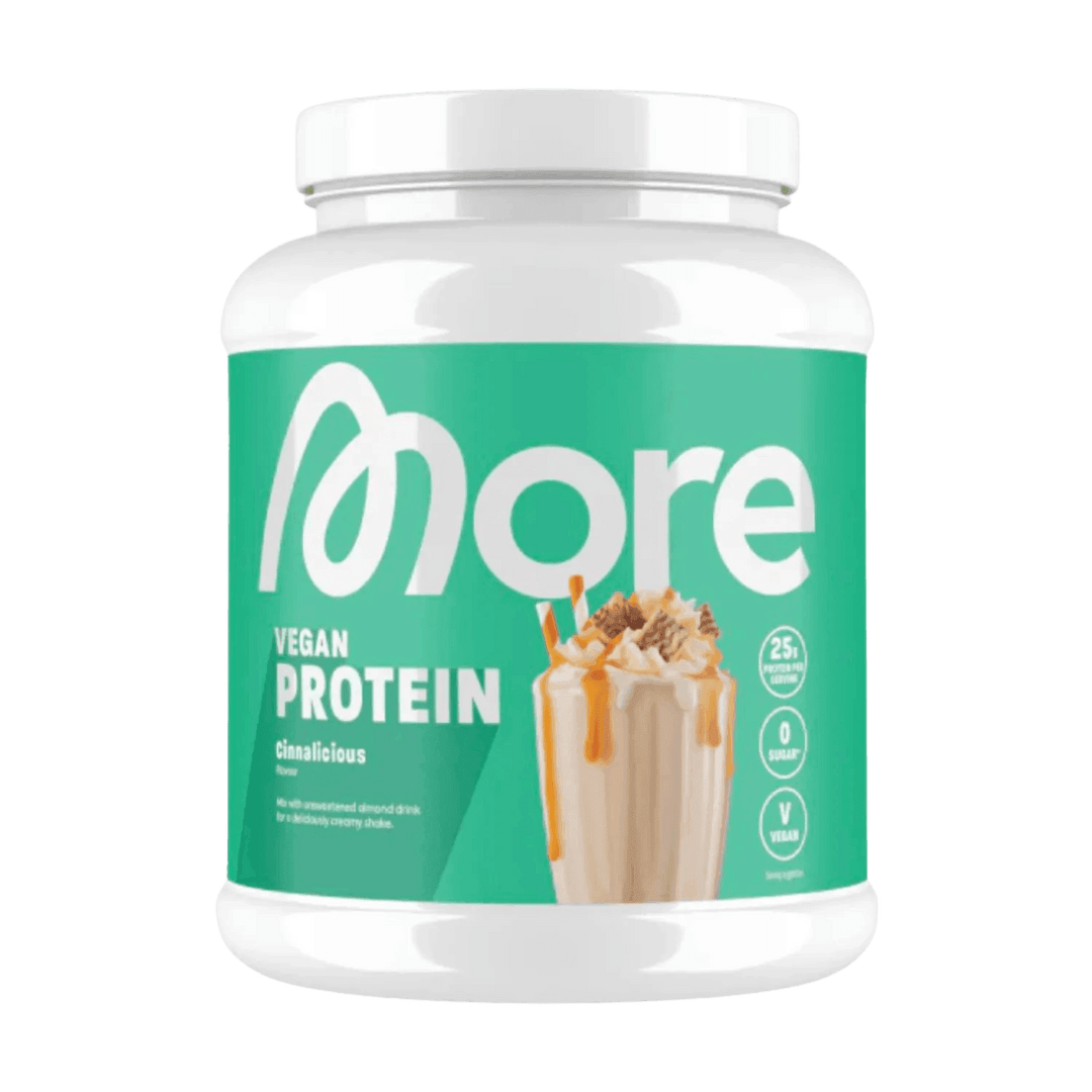 More Nutrition Total Vegan Protein 600g product with plant-based ingredients for a complete and balanced protein source
