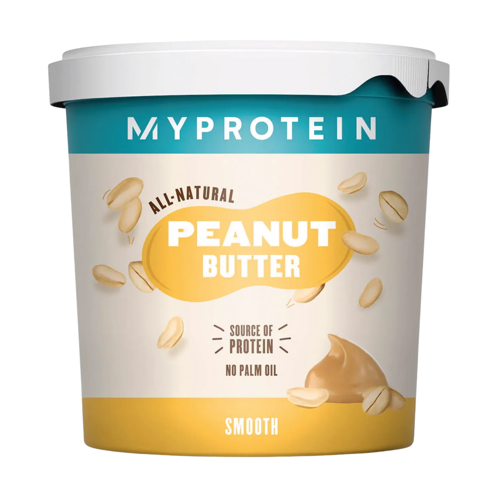 Alt text: Large 1000g jar of Myprotein Natural Peanut Butter, made with pure peanuts for a rich, creamy, and all-natural nutty spread