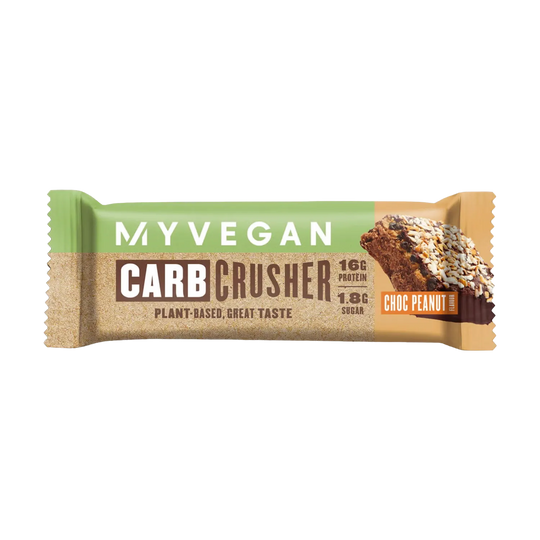 Myprotein Vegan Carb Crusher 60g product image with chocolate flavor and plant-based ingredients