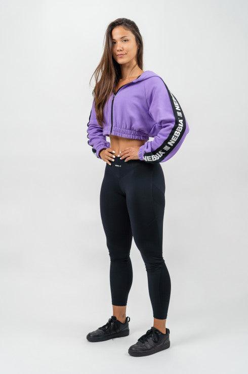 NEBBIA Cropped Zip-Up Hoodie ICONIC - Black / XS - fitgrade.ch