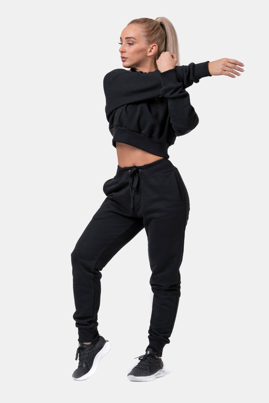NEBBIA Golden Cropped Hoodie - Black / XS - fitgrade.ch