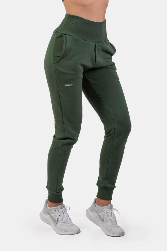 NEBBIA High-Waist Loose Fit Sweatpants "Feeling Good" - Green / XS - fitgrade.ch