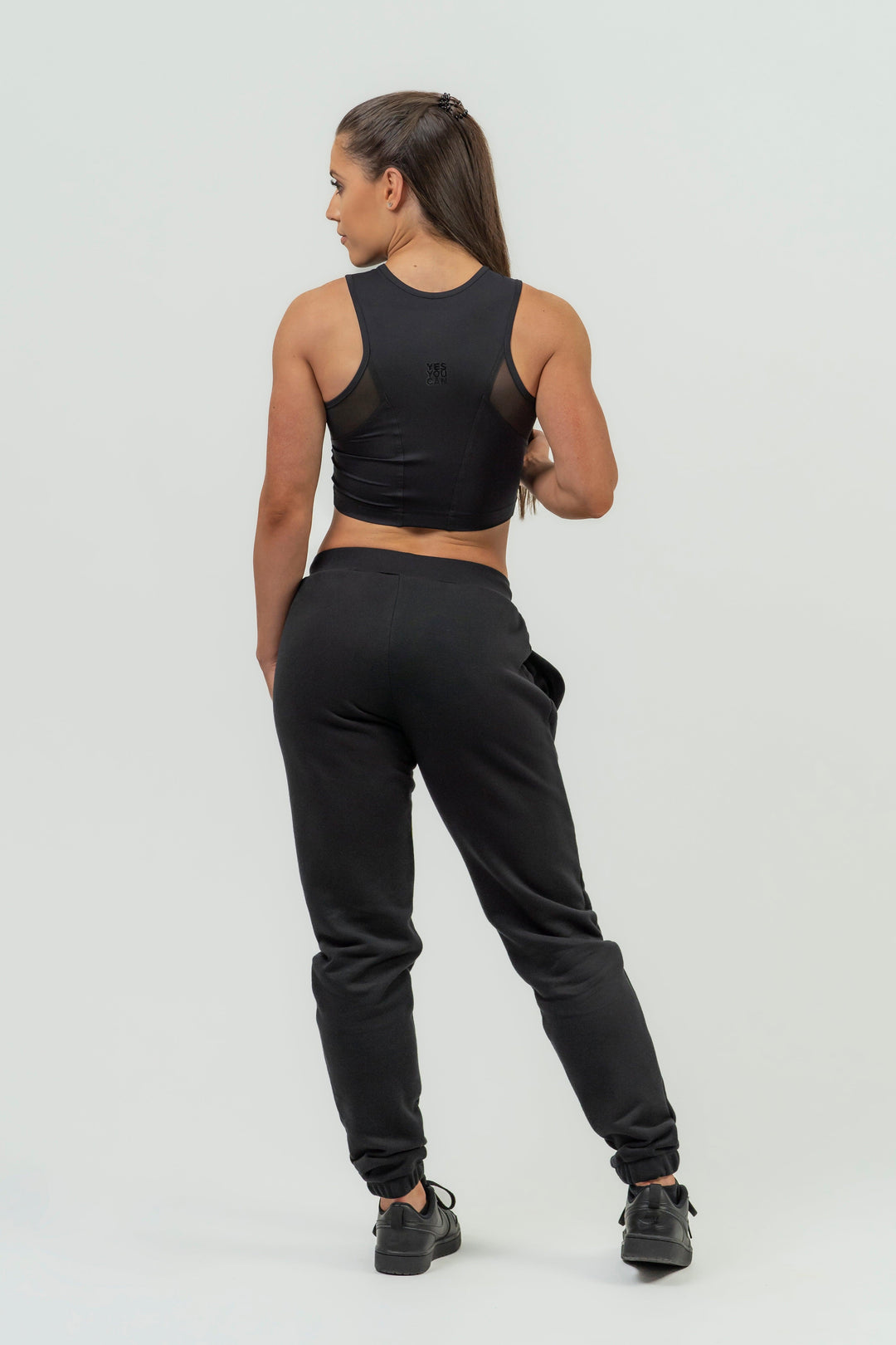 NEBBIA Women's High-Waist Joggers INTENSE Signature - Black/Gold / XS - fitgrade.ch