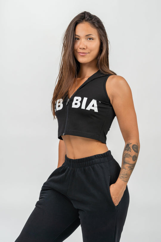 NEBBIA Zip-Up Hoodie MUSCLE MOMMY - Black / XS - fitgrade.ch