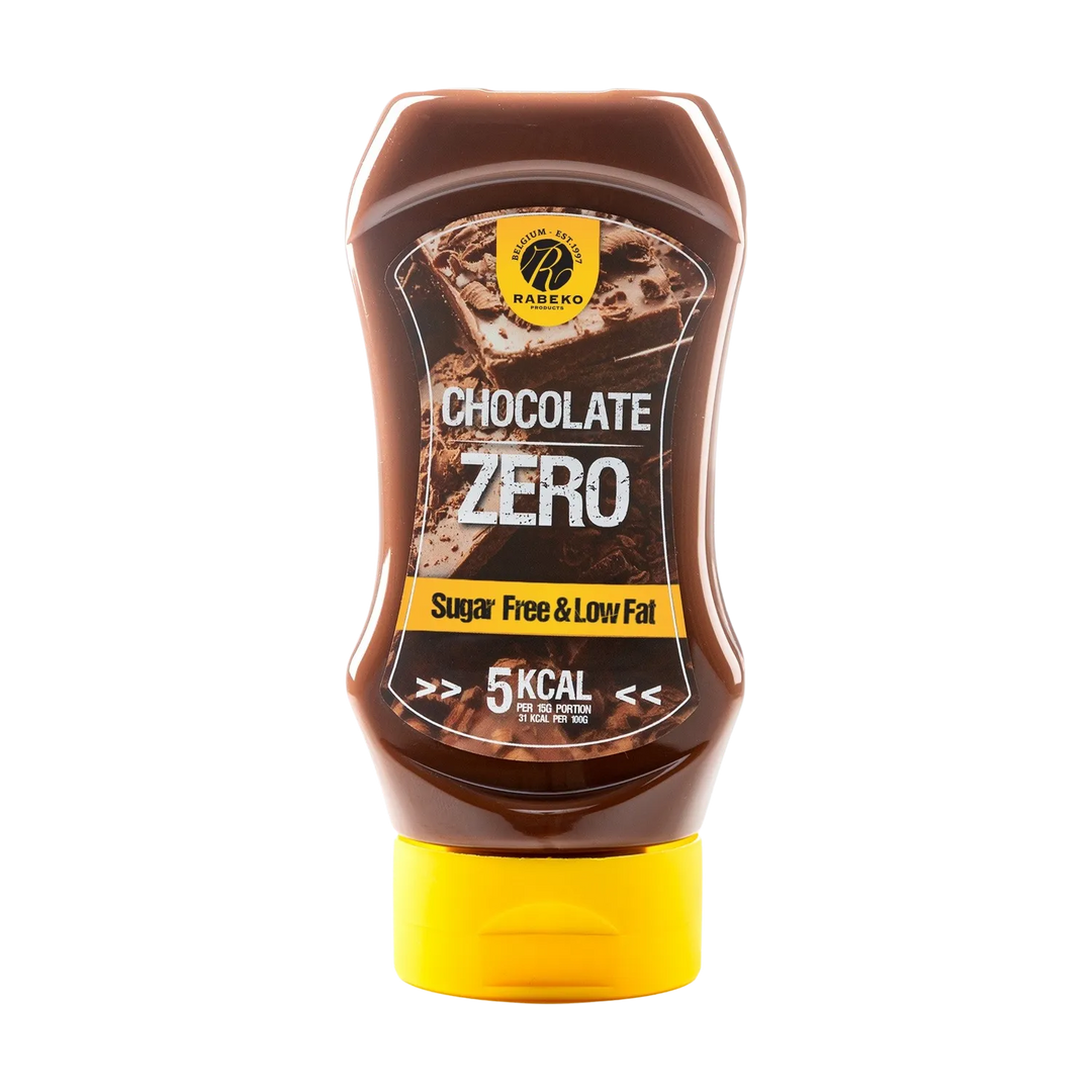 Rabeko Zero Sauce Chocolate, a 425ml bottle of rich, decadent chocolate sauce for guilt-free indulgence