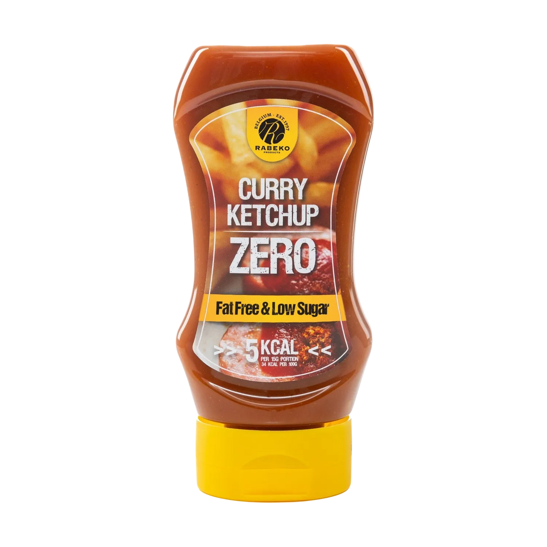 Rabeko Zero Sauce Curry Ketchup 425ml bottle with vibrant, flavorful ingredients