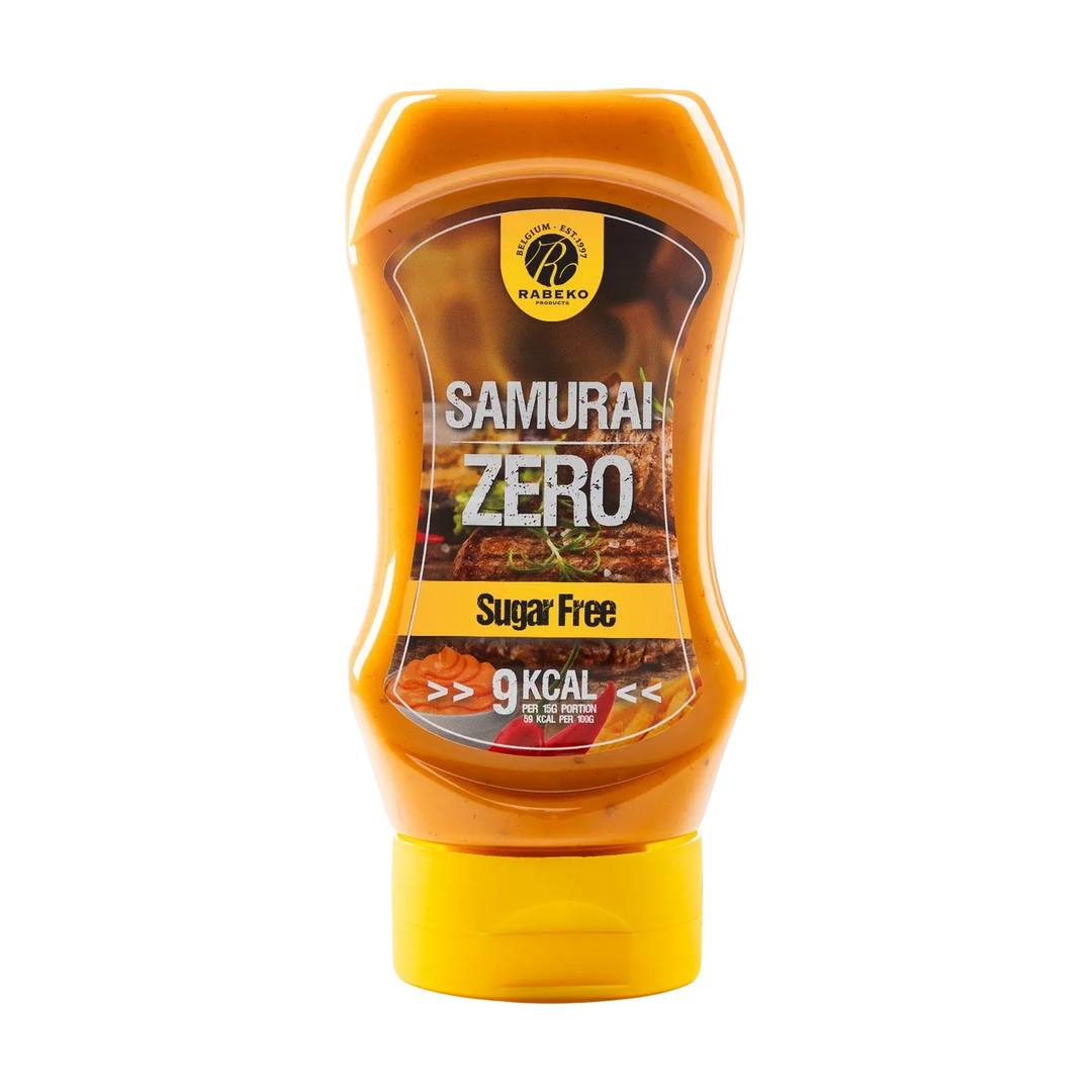 High-quality 350ml bottle of Rabeko Zero Sauce Samurai, a versatile and flavorful condiment perfect for enhancing any dish with its delicious taste and zero calories