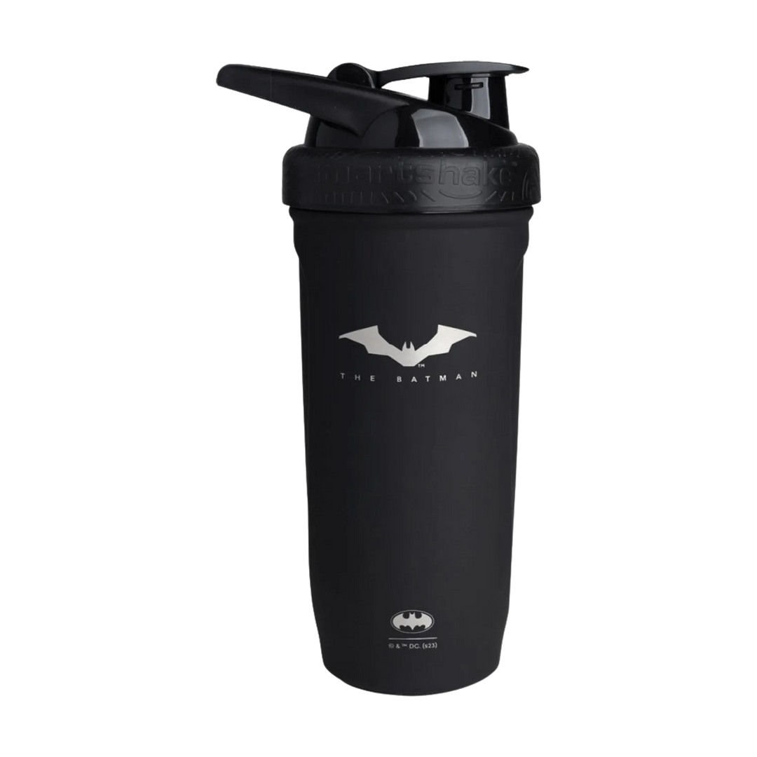 Smartshake Reforce Stainless Steel 900ml water bottle featuring iconic Batman logo