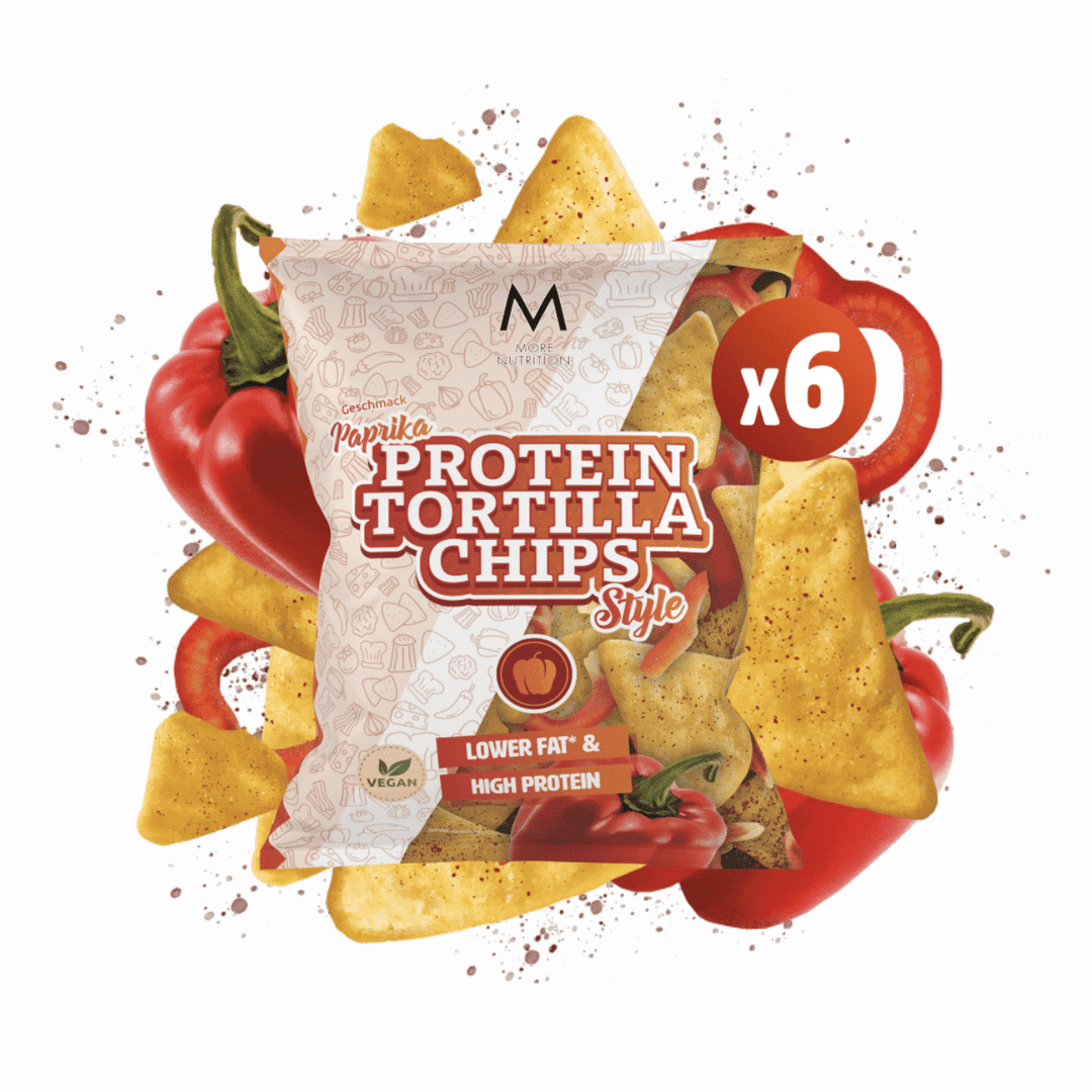 More Nutrition Tortilla Chips - 50g, 6 x 50g Box / Nacho Cheese, Paprika - fitgrade.ch
